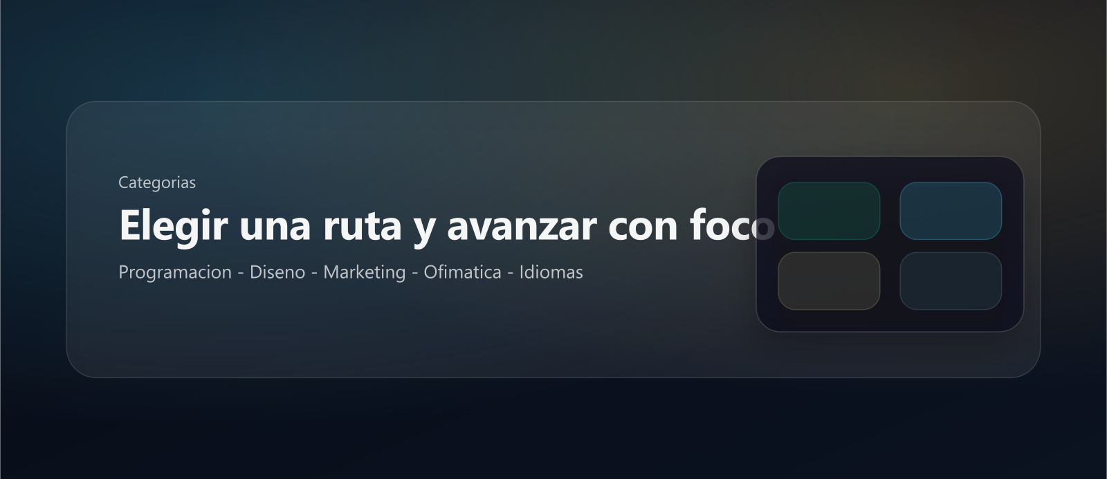 Banner de categorías de cursos